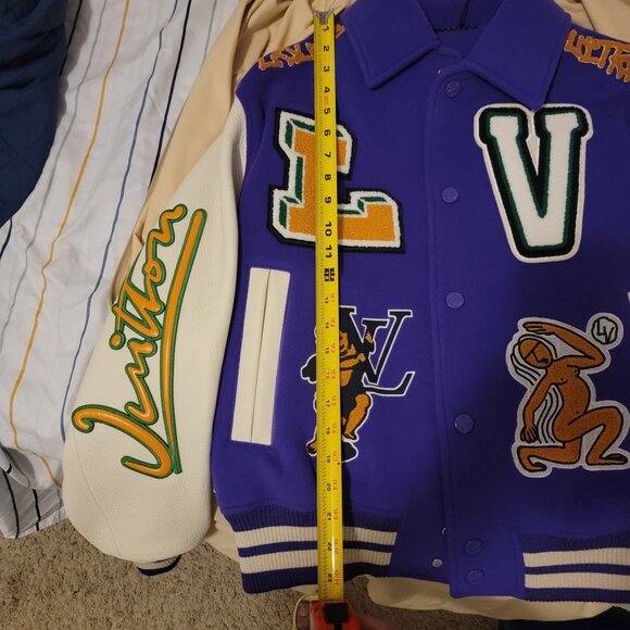 Louis Vuitton x Virgil Abloh size 44 AW22 Purple Frog Varsity - Picture 12 of 15